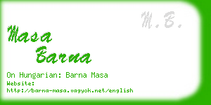 masa barna business card